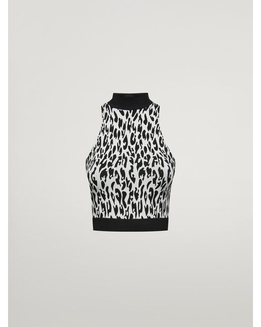 C2C Leopard Top Sleeveless, Femme, Sugar Zwizzle/, Taille Wolford en coloris White