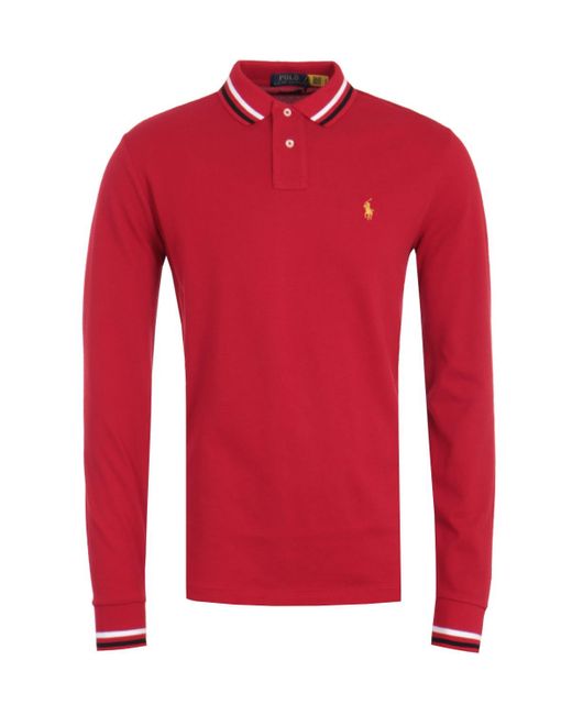 Polo Ralph Lauren Cotton Lunar New Year Red Long Sleeve Polo Shirt for Men - Lyst