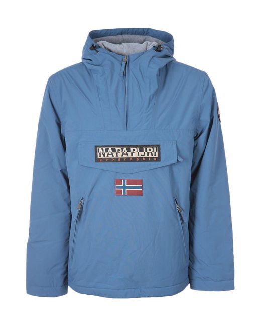 Napapijri Synthetic Rainforest Winter Pocket Anorak Jacket in Blue for