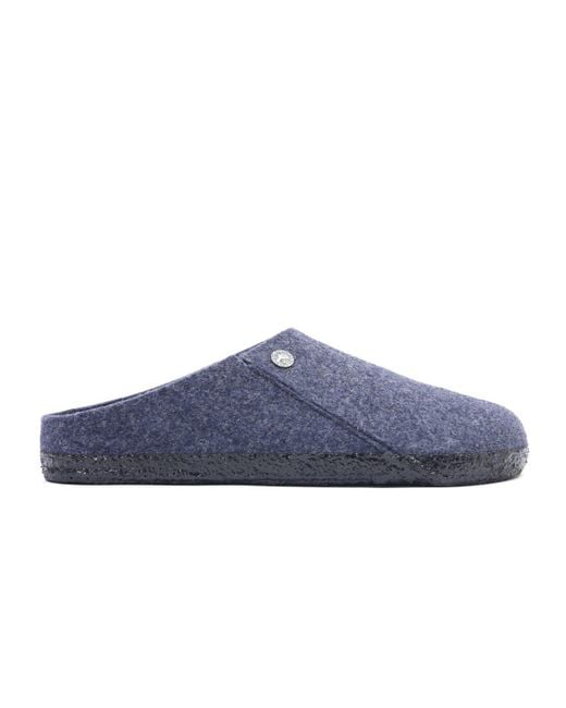 birkenstock zermatt wool felt slippers dark blue