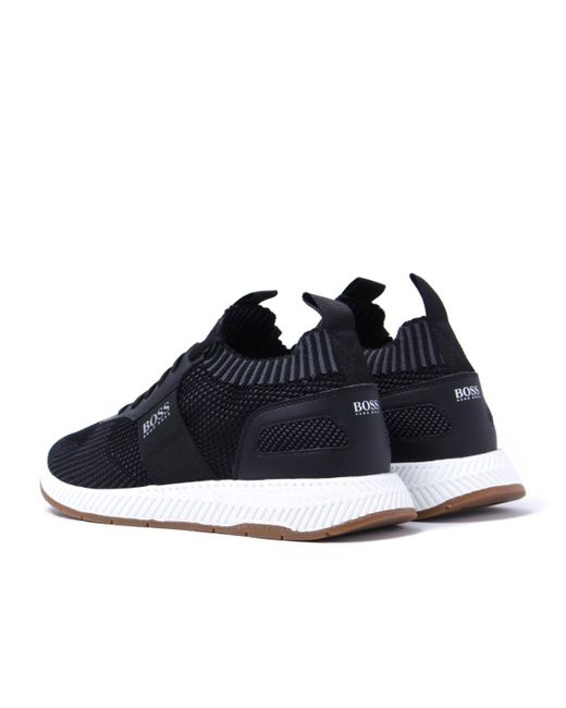 boss titanium knit trainers