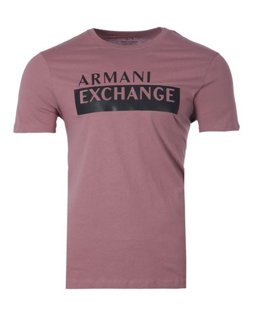 Armani Exchange Large Leather Logo T-shirt in Purple for Men | Lyst