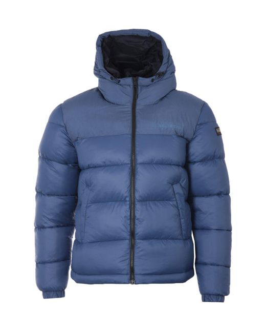 Napapijri Synthetic Hornelen Hooded Puffer Jacket in Blue for Men | Lyst Canada