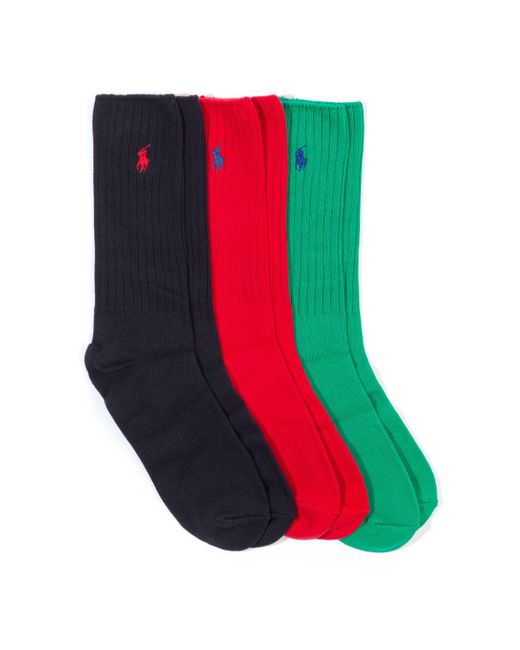 Polo Ralph Lauren Cotton 3 Pack Classic Crew Sock Gift Box Set for Men