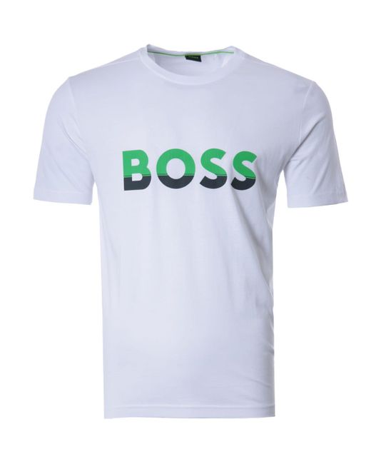 BOSS by HUGO BOSS Cotton Colour Block Logo Sustainable Crew Neck T ...