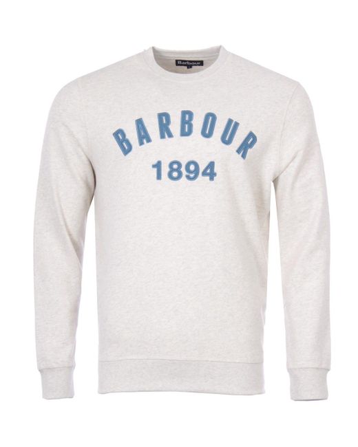 Barbour Cotton John Crew Neck Sweatshirt in Cream (Natural) for Men | Lyst