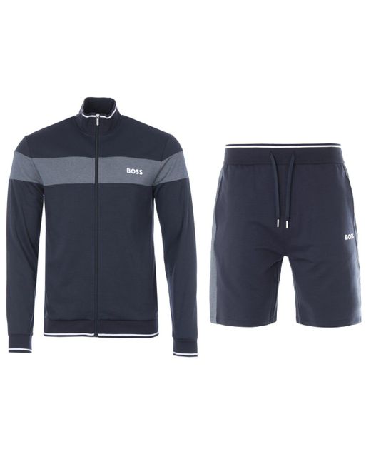 BOSS by HUGO BOSS Cotton Bodywear Zip Through Sweatshirt & Shorts