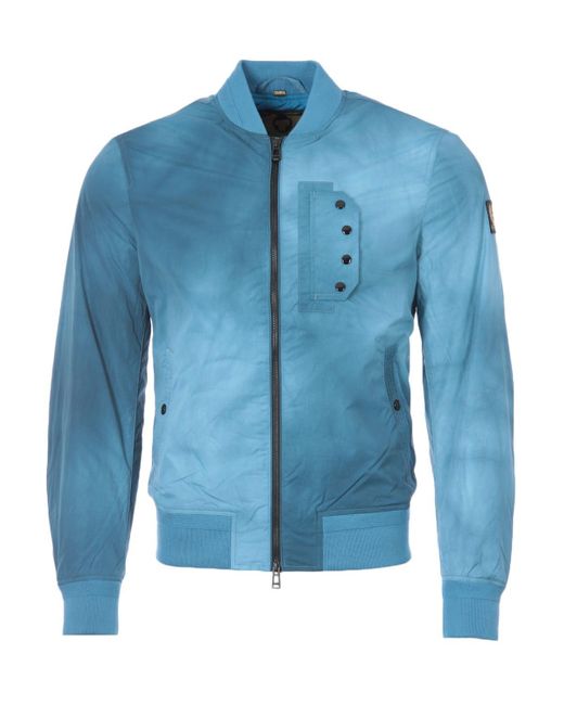 Belstaff Synthetic Parameter Wave Dye Bomber Jacket in Blue for Men | Lyst