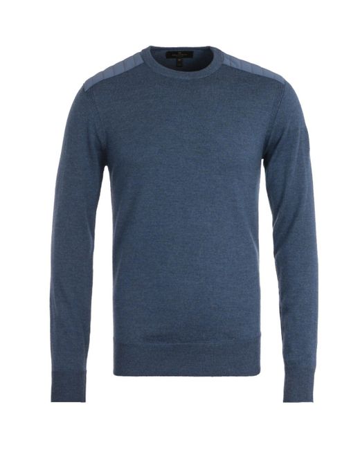 Belstaff Kerrigan Merino Wool Racing Blue Crew Neck Sweater for Men - Lyst