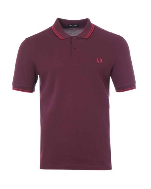 burgundy fred perry polo shirt