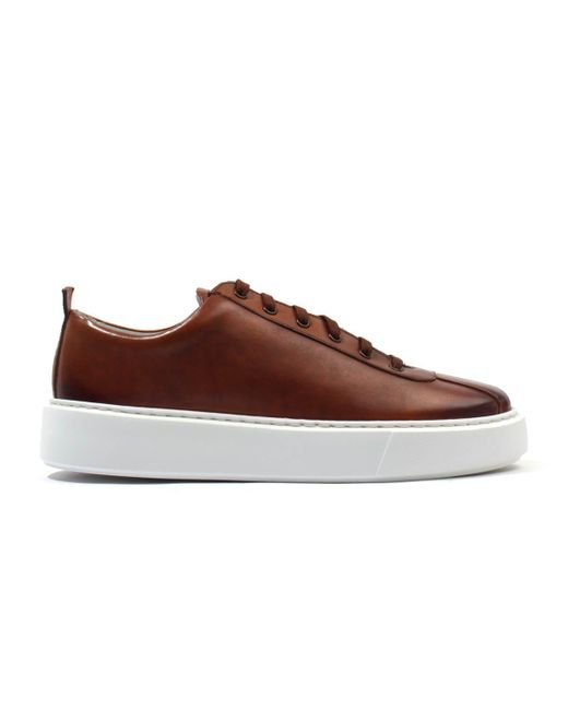 grenson leather trainers