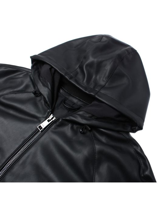 Armani Exchange Faux Leather Black Blouson Jacket For Men Lyst