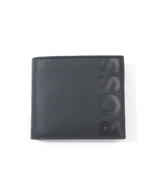 BOSS by HUGO BOSS Big Logo Sustainable Leather Coin Billfold Wallet in ...