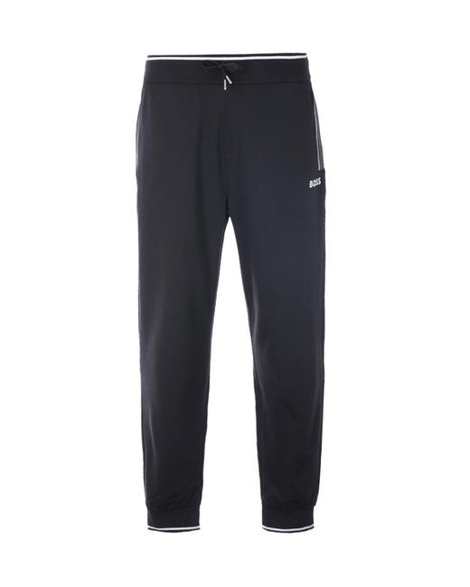 BOSS by HUGO BOSS Cotton Bodywear Stripe & Logo Lounge joggers in Black (Blue) for Men | Lyst