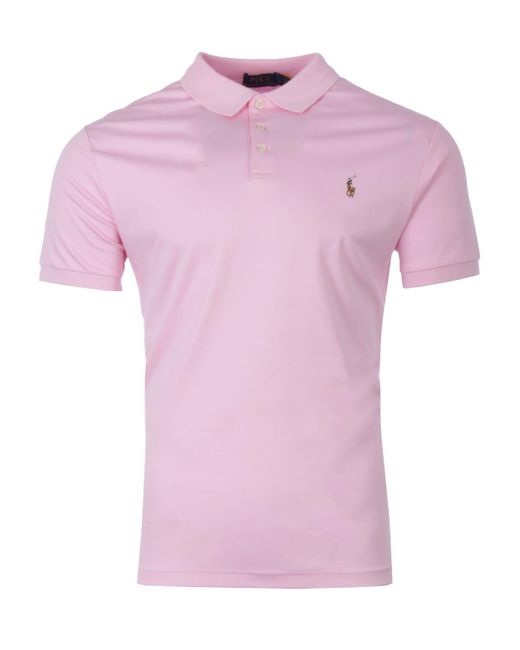 Polo Ralph Lauren Soft Cotton Custom Slim Fit Polo Shirt in Pink for ...