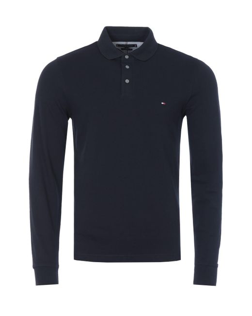 Tommy Hilfiger Cotton 1985 Slim Fit Long Sleeve Polo Shirt in Navy (Blue)  for Men | Lyst