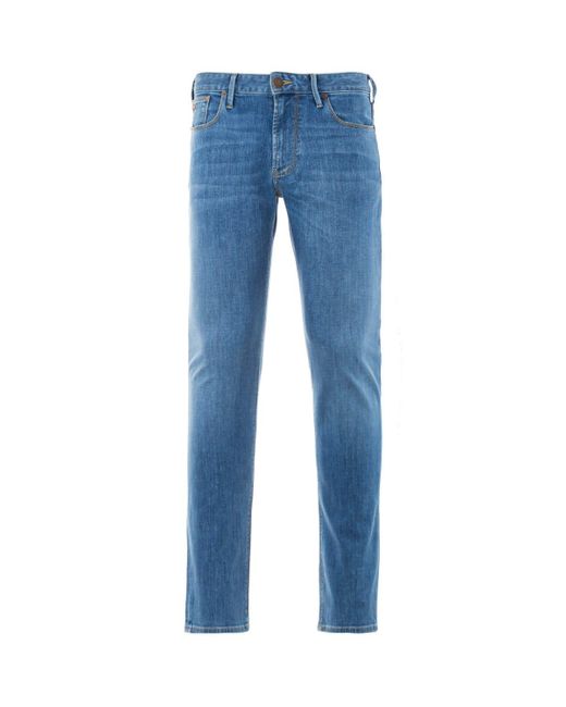 Emporio Armani J06 Slim Fit Light Blue Wash Denim Jeans