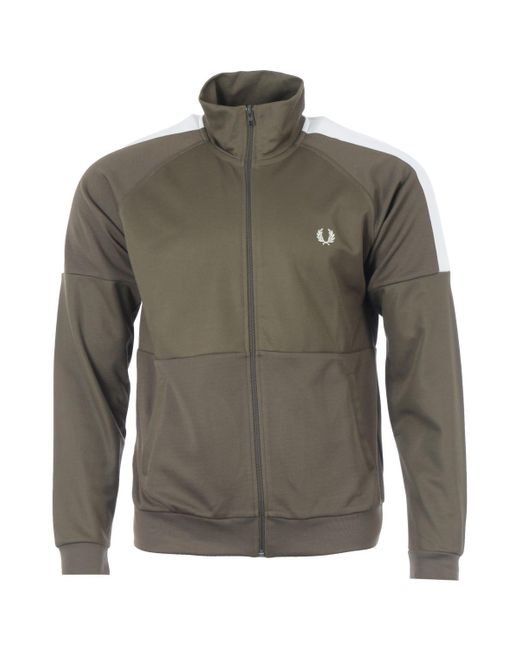 Fred Perry Synthetic Panelled Track Jacket In Green For Men Lyst 