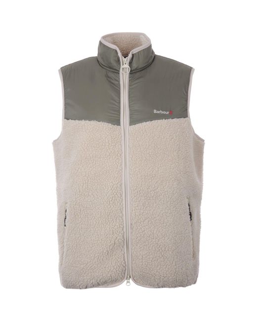 Barbour Hopsen Fleece Gilet in Cream 