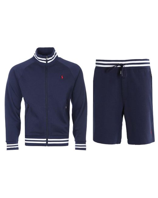 Polo Ralph Lauren Cotton Double Knit Zip Sweatshirt & Shorts Set in