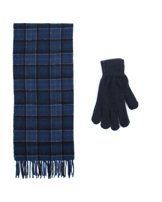 Barbour Tartan Scarf & Glove Gift Box Set in Blue for Men | Lyst