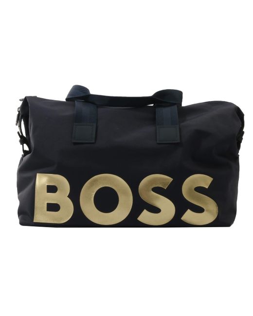 BOSS by HUGO BOSS Synthetic Contrast Logo Recycled Holdall Bag in Blue ...