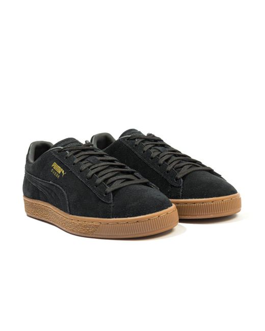 black suede gum trainers