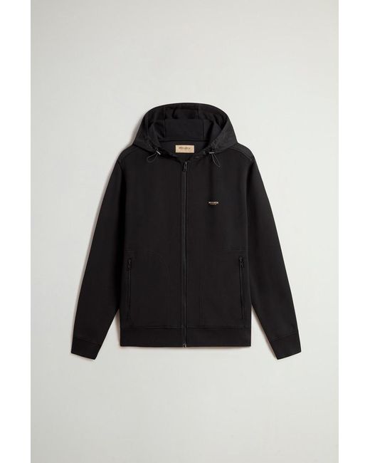 Woolrich Herren Kapuzenjacke Im Hybrid-Design Aus Reiner Baumwolle Und Nylon Schwarz Größe in Black für Herren