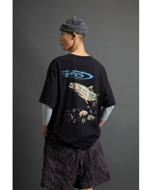 Woolrich Gray Pure Cotton T-Shirt With Rear Print By Todd Snyder for men
