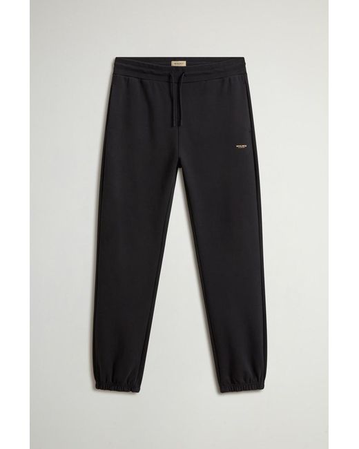 Woolrich Herren Hose Aus Baumwoll-Interlock-Mix Schwarz Größe in Black für Herren
