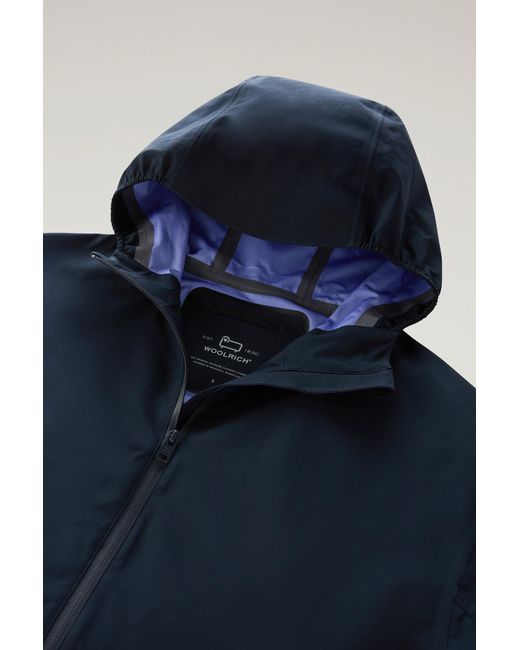 Woolrich Blue Jacket In Windstopper Gore-tex