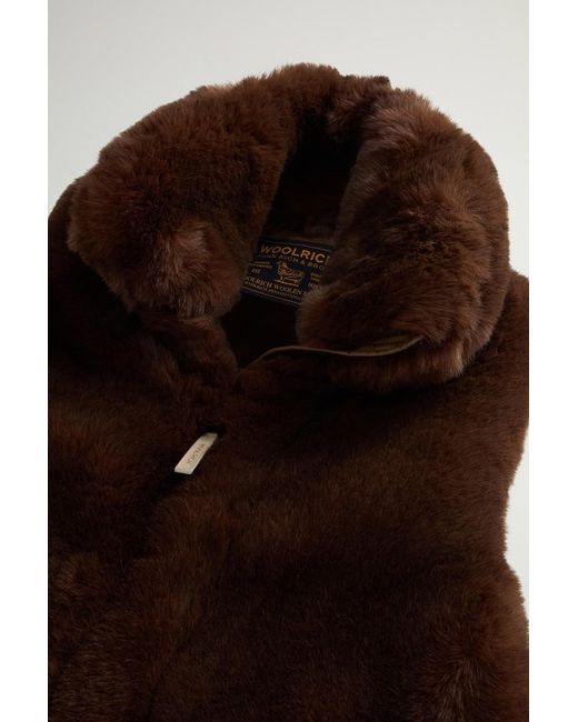 Chaleco Híbrido De Pelo Sintético Y Nailon Acolchado Para Mujer Talla Woolrich de color Blue
