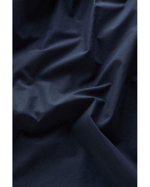 Woolrich Blue Poplin Dress In Pure Cotton With Ruffles