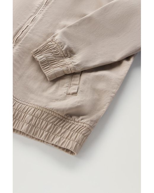 Woolrich Natural Bomber Jacket In Cotton-linen Blend for men