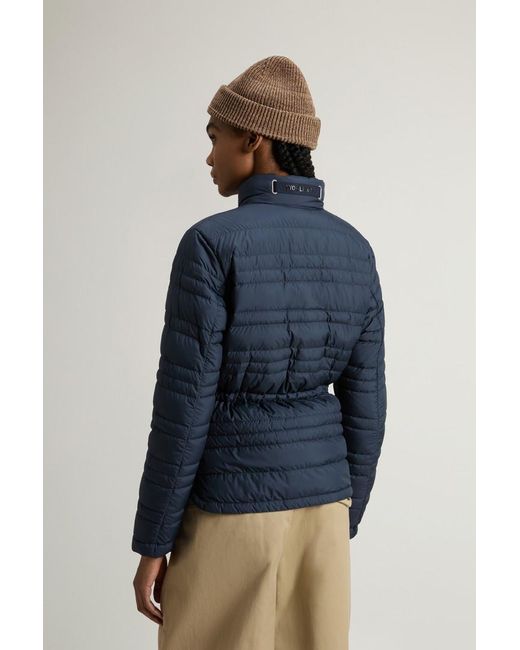 Woolrich Multicolor Damen Gefütterte Jacke Aus Mikrofaser Blau Größe