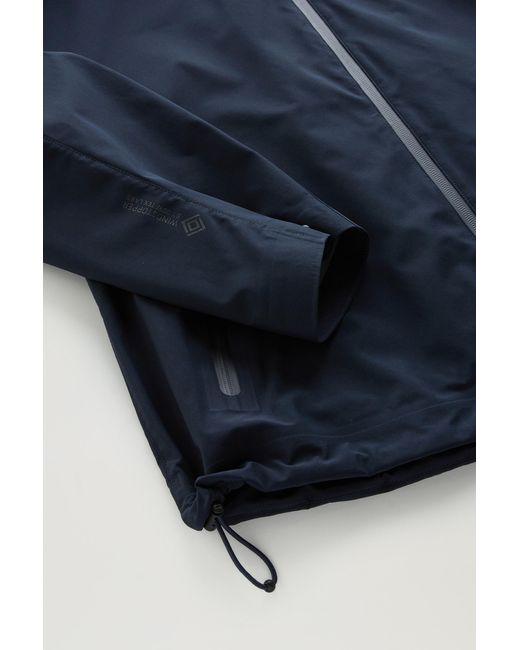 Woolrich Blue Jacket In Windstopper Gore-tex