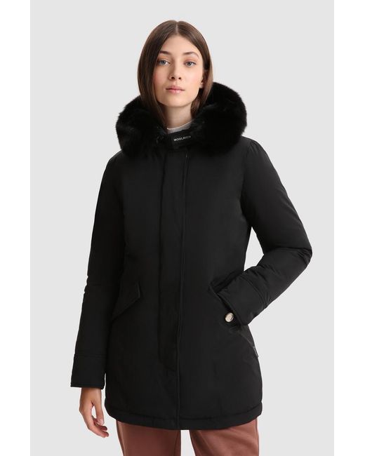 Woolrich Luxury Arctic Parka With Removable Fox Fur in Black - Lyst