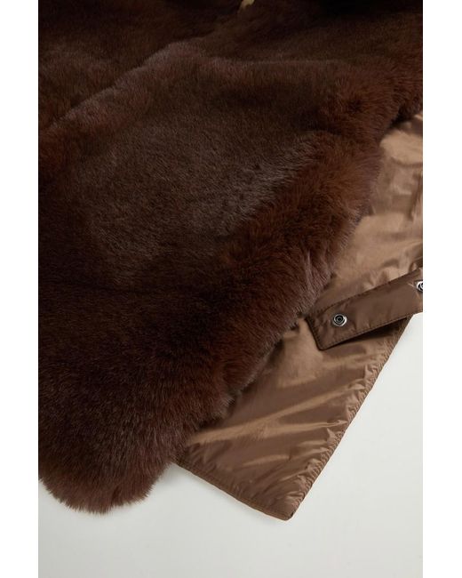 Chaleco Híbrido De Pelo Sintético Y Nailon Acolchado Para Mujer Talla Woolrich de color Blue
