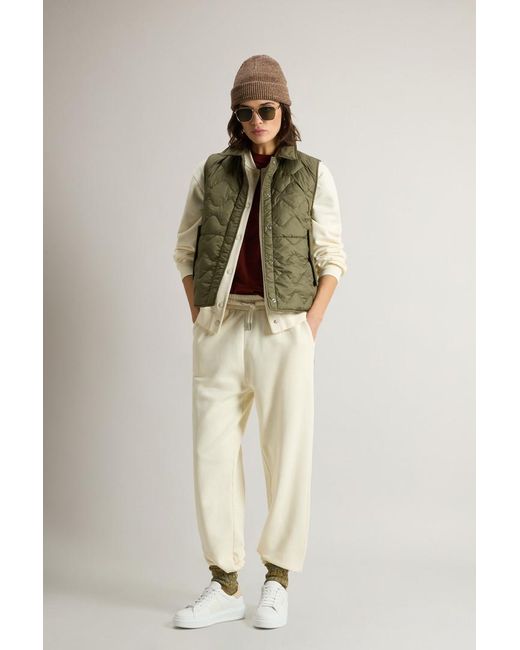 Chaleco Heritage Acolchado De Microfibra Para Mujer Talla Woolrich de color Natural