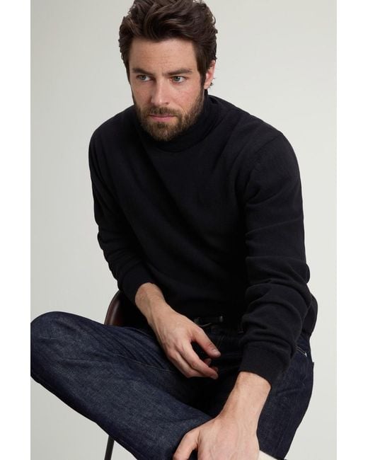 Jersey De Cuello Alto De Pura Lana Virgen Para Hombre Talla Woolrich de hombre de color Blue