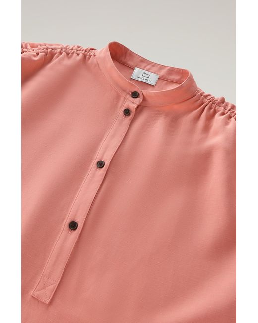 Woolrich Pink Blouse In Linen Blend