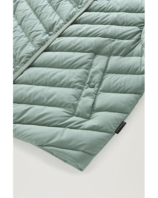 Woolrich Multicolor Microfiber Vest With Chevron Quilting Green