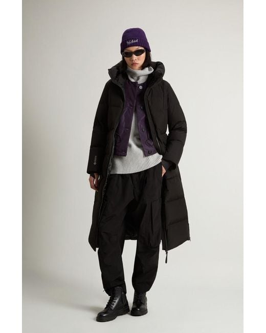 Woolrich Lang Donsjack Van Windstopper Gore-Tex Zwart Grootte in het Black