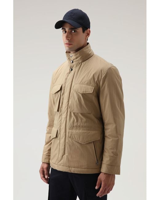 Woolrich Ripstop Field Jacket With Sherpa Wool Lining in Natural for ...