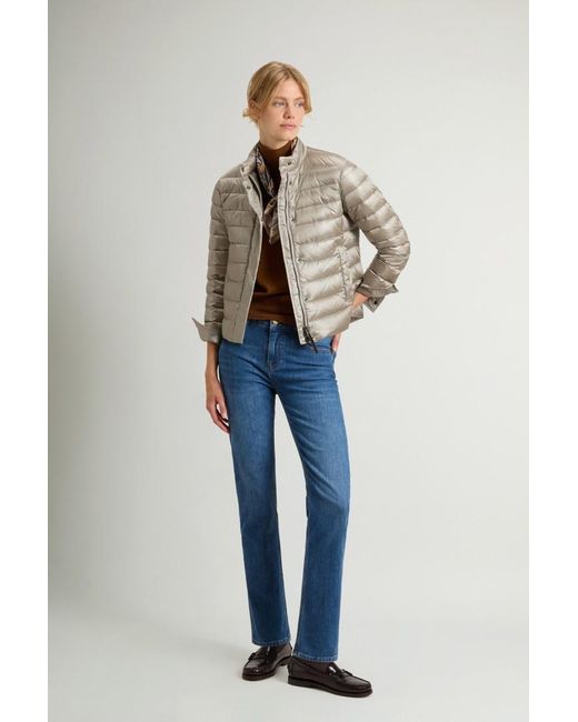 Plumífero Ligero De Liquid Nylon Para Mujer Talla Woolrich de color Blue