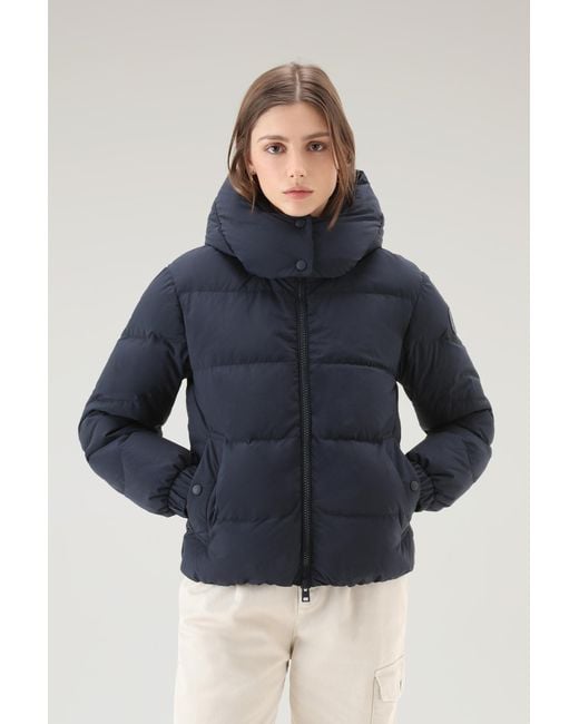 Woolrich Quilted Down Jacket In Eco Taslan Nylon With Detachable Hood ...