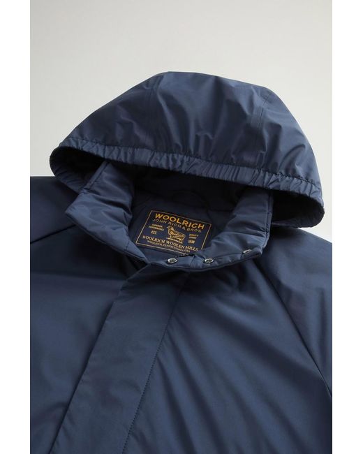 Abrigo De Light Micro Ripstop Con Capucha Extraíble Para Hombre Talla Woolrich de hombre de color Blue