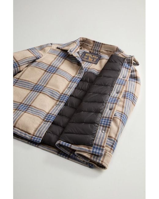 Chaqueta Camisera Alaskan A Cuadros De Mezcla De Lana Acolchada Para Mujer Talla Woolrich de color Red