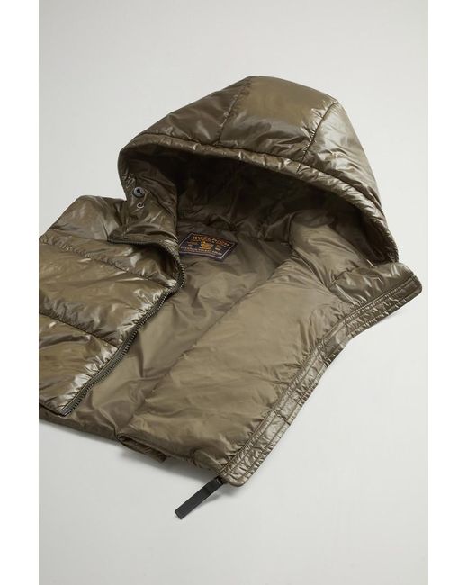 Chaleco Acolchado Plegable De Urban Light Nylon Con Capucha Para Mujer Talla One Woolrich de color Green