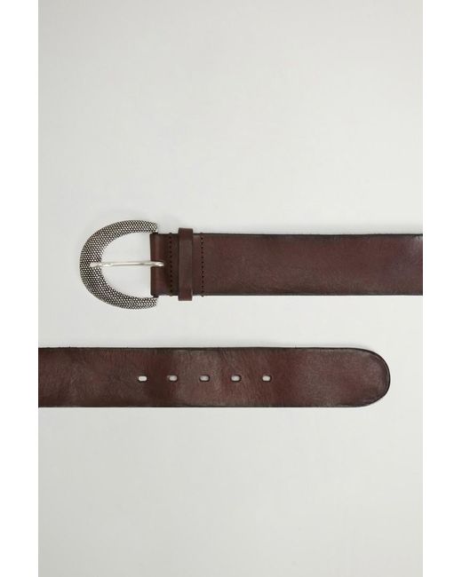 Cinturón De Piel Efecto Desgastado Para Mujer Talla Woolrich de color Brown